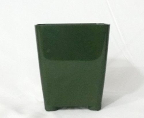 50-Pack, Water Dance Square Plastic Pots for Plants, 3.25 Inch. Color: Dark Green