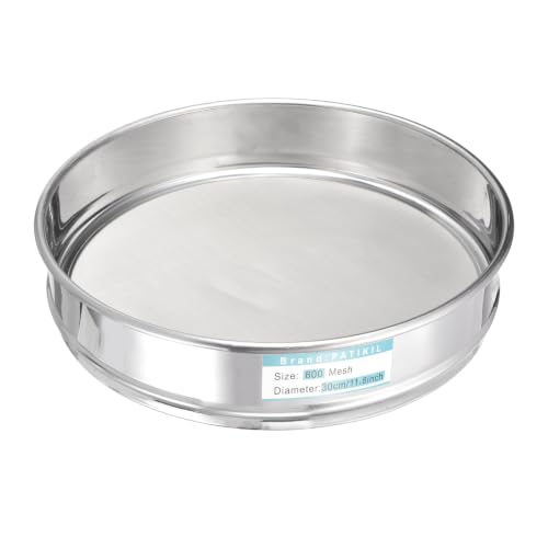 PATIKIL Lab Sieve 600 Mesh(0.025mm) 11.8"(30cm) Diameter Sifting Screen - size: 600 Mesh(0.025mm)/11.8"(30cm) Dia