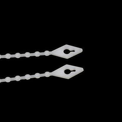 KUMGROT 100 Pcs Reusable Beaded Cable Ties, White - color: White 100pcs, size: 9.45 Inch/ 240 mm