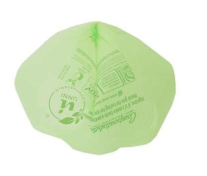 UNNI 8 Gallon Compostable Bags, 100 Count, 30 Liter, Extra Thick 0.85 Mil - size: 100 Count (Pack of 1), style: 8 Gallon