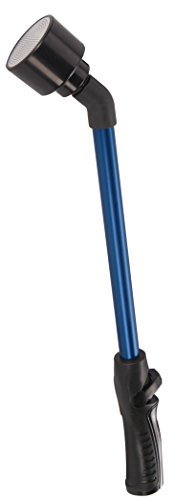 Dramm Rain Wand with One Touch Thumb Valve – Gentle Full Flow Shower Head Watering Wand for Garden Hose, Aluminum Construction – 16 Inch – Blue - color: Blue, size: 16 Inches