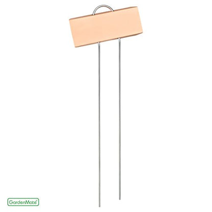 GardenMate 25-Pack Weatherproof Large Copper Metal Plant Labels, Height 11.5", Label Area 3 1/2 x 1 1/4" - size: 25