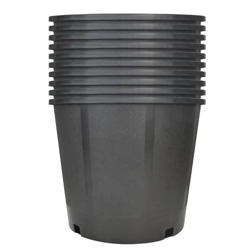 10pcs Short 3 Gallon Pots for Plants, Sturdy Plastic Planter Pots with Drainage Holes, Large Plastic Planters, Garden Planter Pots for Seedlings, Succulents - size: 10 Pcs 3 Gallon Short