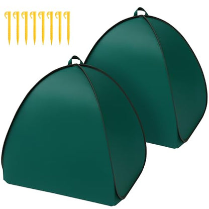 2 Pcs Pop Up Shrub Covers Frost Protection Tent, 30" x 28" x 28" Winter Plant Cover Freeze Protection, Warm Garden Plant Protector Tent for Protecting Outdoor Shrub Fruit Potted Plants from Snow & Ice - color: 28 x 28 x 30 inch