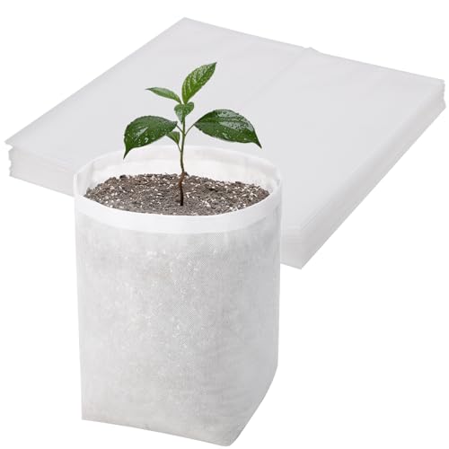 Fabric Grow Bags - 12.6x13.4 inches Breathable Seed Starter Plant Grow Bags for Seedling Pots, Nursery Pots for Plants, 50pcs - color: White, size: 12.6"x13.4"/Pack of 50