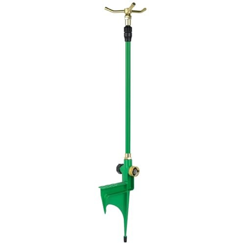 RESTMO 3-Arm Sprinklers for Yard with Adjustable Telescoping Base - size: 1 Pack