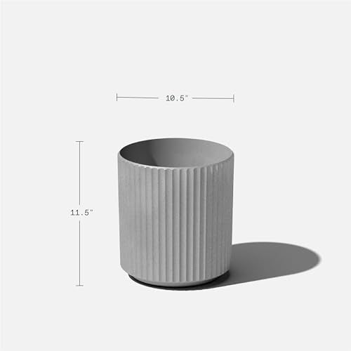Veradek Demi Series Planter - Large Round Outdoor Planter - color: Gray, size: 12 inch - 2 Pack