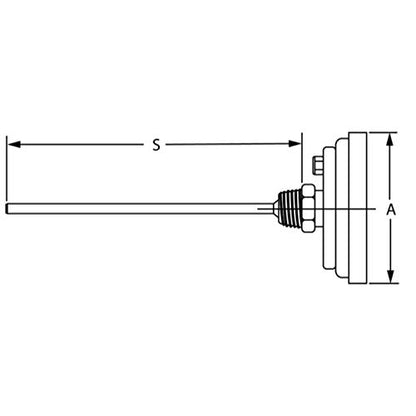 Industrial Bimetal Thermometer, 3" Face x 2-1/2" Stem, 0-250°F, S.S. Case - size: [2-1/2" Stem, 0-250°F]