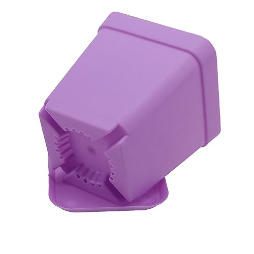 HOIGON 100 Pack 3 Inch Purple Square Nursery Pot, Durable Thickened Plastic Nursery Pots with Drain Holes, Small Square Planting Containers for Flower Tomatoes Basil - color: Purple
