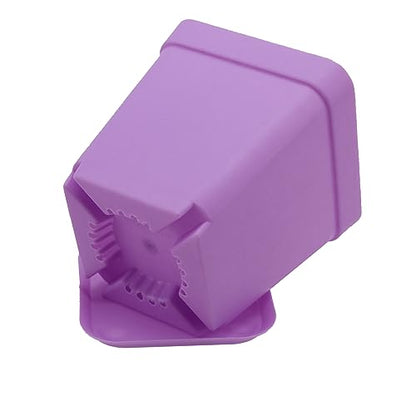 HOIGON 100 Pack 3 Inch Purple Square Nursery Pot, Durable Thickened Plastic Nursery Pots with Drain Holes, Small Square Planting Containers for Flower Tomatoes Basil - color: Purple