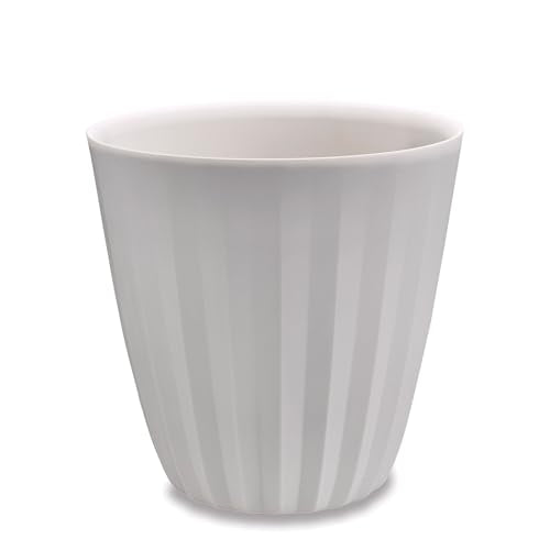 Crescent Garden Pleat Modern Decorative Planter, Indoor/Outdoor Pot, Resin Plant Pot with Drain Hole - 23" W x 23" H (Cloud White) - color: Alpine White, size: 23"