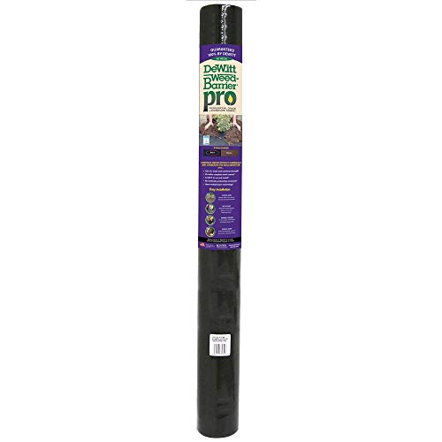 DeWitt 30 Year Professional Weed Control Fabric, 3 oz, Black, 4' x 100' - Heavy-Duty, Tear-Resistant Landscape Barrier for Gardens, Pathways & Hardscaping, Water & Nutrient Permeable