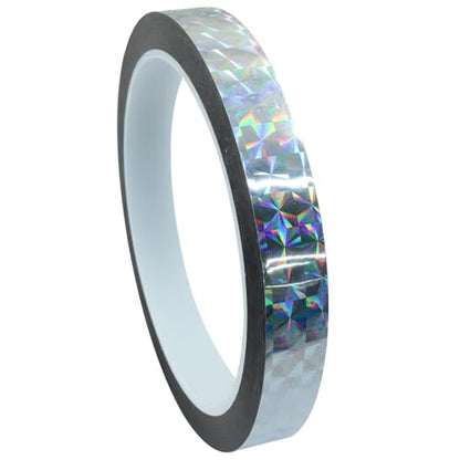 Jiozermi 0.47in Self-Adhesive Holographic ReflectiveTape,Silver,55Yard - size: 0.47 Inch x 55 Yard