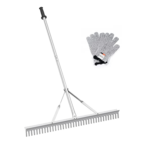 Landscape Rake, 36" Head Aluminum Lake Weed Rake for Lawns Lake Garden Pond