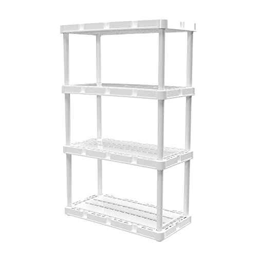 Gracious Living Knect-A-Shelf 4-Shelf Plastic Storage Unit & Rack, White - color: 4 Shelf - White, size: 1 Pack