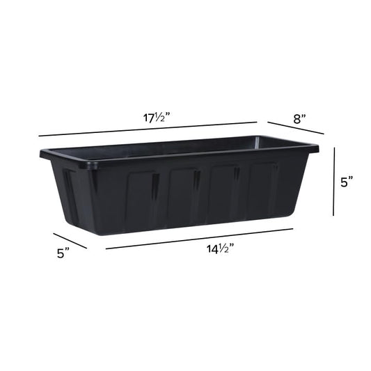Root & Vessel Poly-Pro Plastic Flower Box Planter, Black, 18-Inch - color: Black, size: 18-Inch