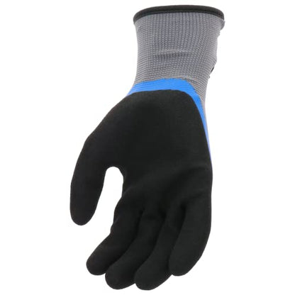 MUD Men's Simply, Hook & Loop Dual Dip Latex Garden Gloves, Grip, Water Resistant, Gray, Large/X-Large (MD32021G-LXL) (Pack of 3) - size: Large-X-Large (Pack of 3)