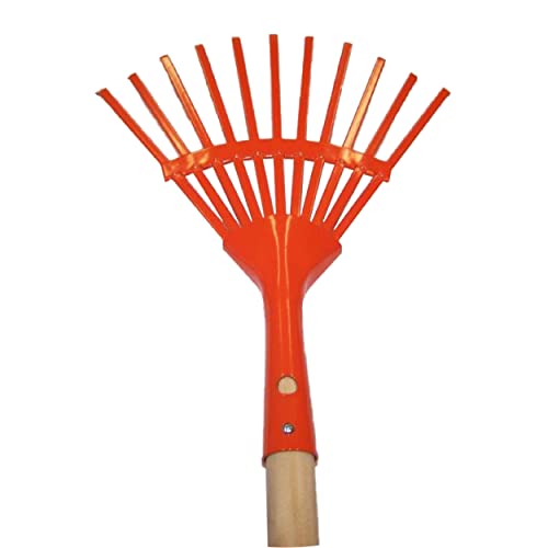 Eurogarden Kids Leaf Rake – Lightweight 36″ Garden Rake with Heavy Steel Head & Wooden Handle | Ideal for Children & Small-Scale Gardening - style: Leaf Rake