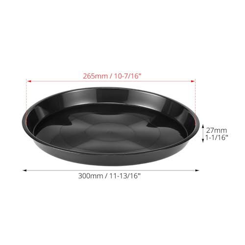 QWORK 12" Plant Saucers, 6 Pack Plastic Round Plant Tray for Pots, Garden Plate Bowls, Trays for Planter, Black
