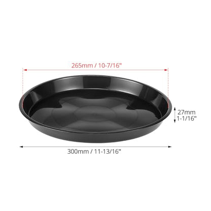 QWORK 12" Plant Saucers, 6 Pack Plastic Round Plant Tray for Pots, Garden Plate Bowls, Trays for Planter, Black