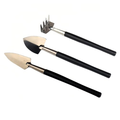 Mini Gardening Tool Set for Potted Plants, 3-Piece Indoor Plant Care Kit with Stainless Steel Shovel & Trowel, Precise Weeding and Transplanting Tools for Greenhouses