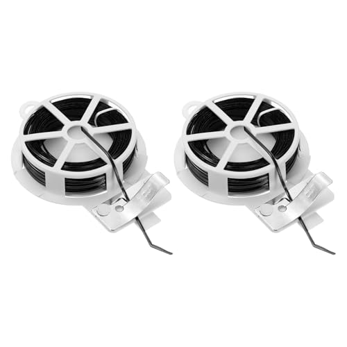 HARFINGTON 2pcs Twist Tie with Cutter 98.4FT (30m) Garden Plant Ties Wire - color: Black, size: 98.4FT