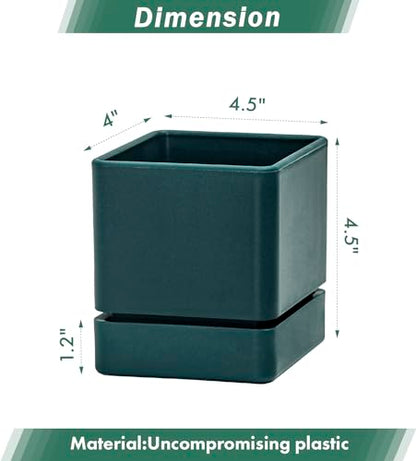D'vine Dev 3-Pack Plastic Herb Planter Pots, 4 in, Green, 76-Y-C-1 - color: Green, size: 12 Inch x 4.5 Inch