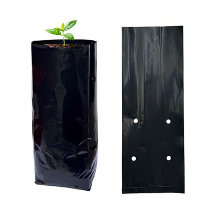 gardtree 3/4 Gallon 100 Pcs Tall Plant Nursery Bags 4.7" x 11.7", Deep Root Plastic Plant Grow Bags Thicken Tree Seedling Pots for Vegetables, Flower, Fruit, Citrus, Nut Trees, Taproot Saplings - size: 4.7"x11.7"/100PCS