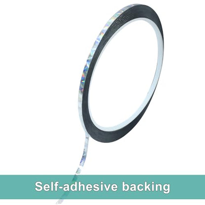 Jiozermi 2 Pcs 0.12 Inch Self-Adhesive Holographic Reflective Tape - size: 0.12 Inch x 55 Yard