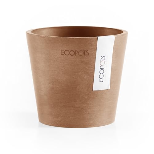 Ecopots Amsterdam Mini Round Flower Planter, Terracotta Color, 4" - color: Terracotta, size: 4 Inches