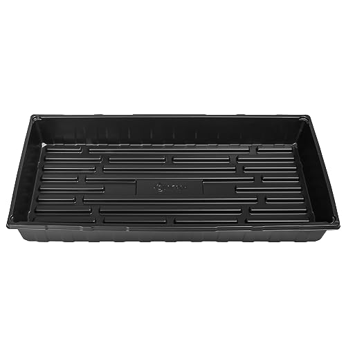 SUNPACK 10" x 20" Extra Strength Plastic Seed Starting Tray, Black, 2.5" - No Drainage Holes, Ideal for Greenhouses or Indoor Gardening - Made of BPA-Free Plastic