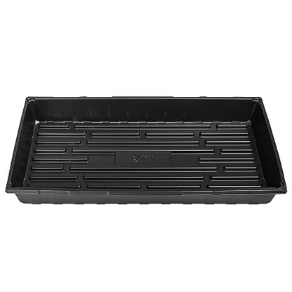 SUNPACK 10" x 20" Extra Strength Plastic Seed Starting Tray, Black, 2.5" - No Drainage Holes, Ideal for Greenhouses or Indoor Gardening - Made of BPA-Free Plastic