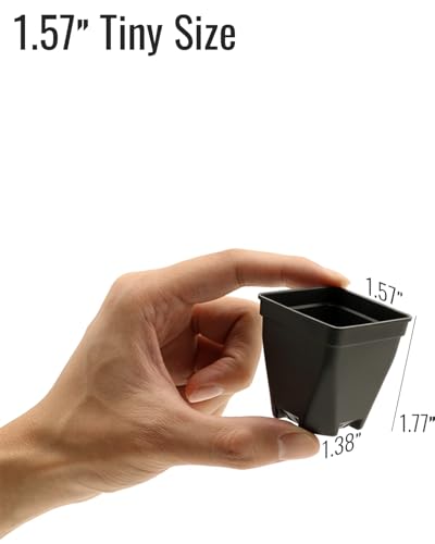 1.5-Inch Nursery Pots, Thick-Walled PP Plastic, for Home, Office & Garden, Seed Starting & Propagation (48, Black) - color: Black