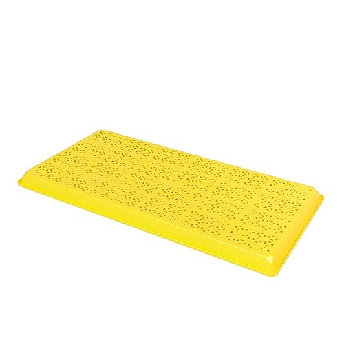 SUNPACK 10" x 20" Heavy Duty Mesh Plastic Seed Starting Tray, Yellow, 1" - Ensures Water Drainage and Aeration, Perfect for Greenhouses or Indoor Gardening - color: Yellow