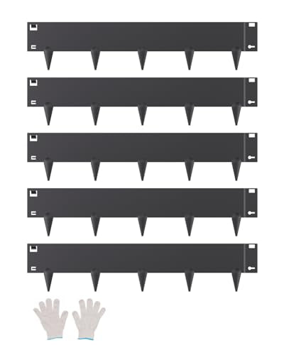 VEVOR Steel Landscape Edging, 5 Packs 39 x 5 in Rust-Resistant Metal Landscape Edging, Bendable Garden Edging Border, Heavy Duty Lawn Edging, Easy-to-Install, Flower Bed Yard Pathway Divider Black - size: 39" L x 5" H, style: Upgraded version(Black)