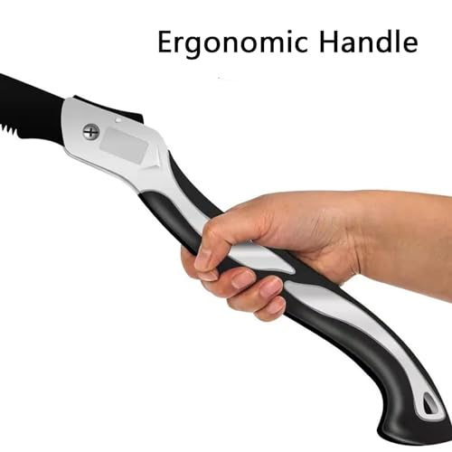 10 Inch Folding Saw, Pruning Hand Saw for Wood Cutting, Garden Pruner with SK5 Curved Blade, Triple- Cut Razor Teeth, Foldable Handsaw for Tree Trimming, Camping, Gardening and Carpentry - size: 10 Inch
