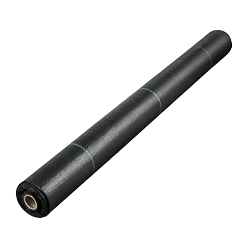 Happybuy Weed Barrier Landscape Fabric, 6 x 250 ft, 4.1 Oz Premium Woven Ground Cover, Heavy Duty PP Material & Easy Setup, Weed Control for Outdoor Garden, Lawn, Driveway, Black - size: 6FTx250FT-4.1OZ