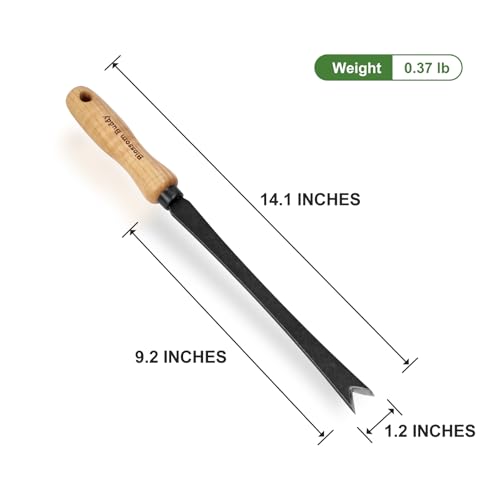 Professional Stainless Steel Dandelion Weeding Tool with Wooden Handle, Garden Root Remover for Lawn and Garden Maintenance