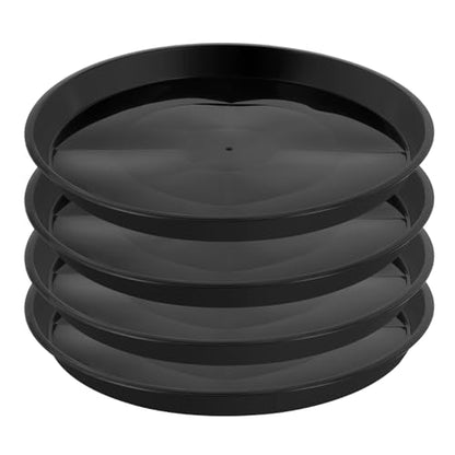 Kichwit 4 Pack 13.5 Inch (12 Inch Base) Plant Saucer, Round, Black - color: Black, size: 13.5" (4 Pack)