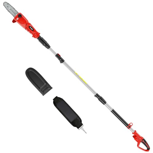 8-Inch Cordless Pole Saw Compatible with Milwaukee M18 18V Battery - color: Dark Red