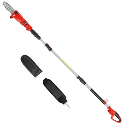 8-Inch Cordless Pole Saw Compatible with Milwaukee M18 18V Battery - color: Dark Red
