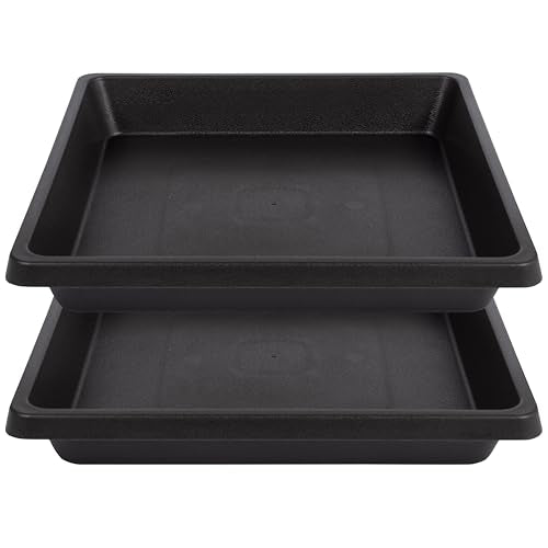 Square Plant Saucer 10 Inch 2 Pack, Plant Drip Trays and Flower Pot Saucers，Doubles Plant Water Catcher Tray, Plant Trays for Indoors No Holes, Plant Drainage Tray Saucers for Potted Plants - color: Brown, size: 10"(2Pack)