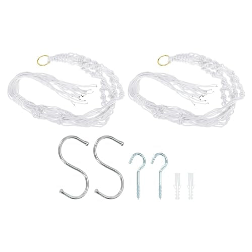 PATIKIL Macrame Hanging Planter, 2 Pack 39 Inch Handmade Hanging Plant Holders Flower Pot Hanger Flower Pot Hanger for Indoor Outdoor Decor, White - color: White