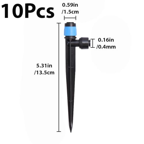 10-Pack Adjustable Watering Spikes, Blue Vortex Drip Emitters with Stakes - color: 10PCS Drip Irrigation Vortex Emitters