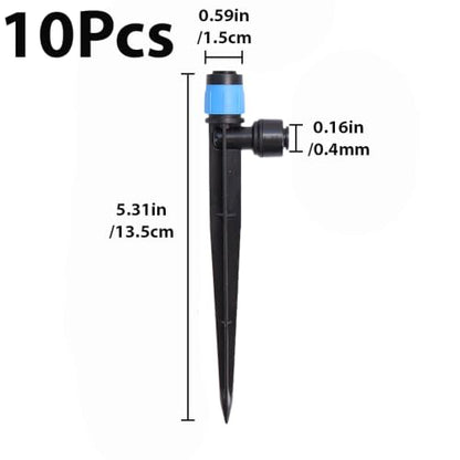 10-Pack Adjustable Watering Spikes, Blue Vortex Drip Emitters with Stakes - color: 10PCS Drip Irrigation Vortex Emitters