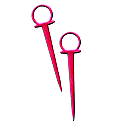 Dewitt 300-Pack Red Re-Pins Gardening Anchors – Reusable Plastic Garden Stakes for Securing Frost Cover, Plant Protector, Seed Blanket, and Lightweight Landscape Fabric