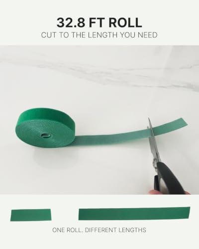 Green Plant Tape, 0.79" Wide Garden Tie, 32.8 FT Plant Ties, Plant Support