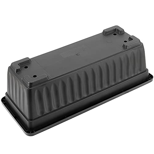 JOIKIT 17 Inches Black Plastic Planter Box, 6 Packs, Good Drainage, Indoor Outdoor Usage, for Garden, Windowsill, Patio, Balcony - color: Black