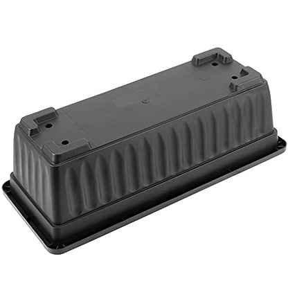 JOIKIT 17 Inches Black Plastic Planter Box, 6 Packs, Good Drainage, Indoor Outdoor Usage, for Garden, Windowsill, Patio, Balcony - color: Black