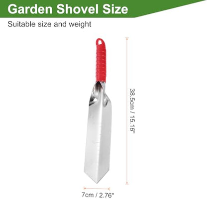 HARFINGTON Garden Hand Shovel 15.2 x 2.7 Stainless Steel Trowel Garden Tool for Digging Planting Transplanting, Red